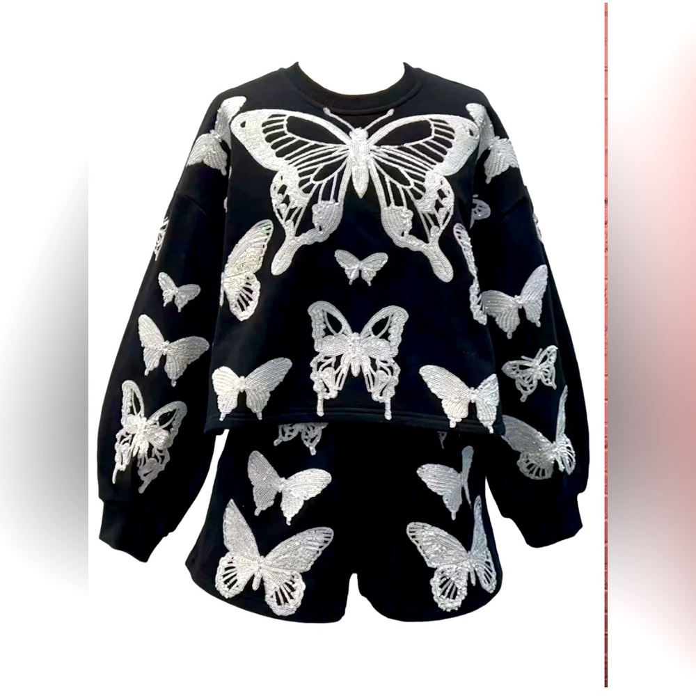 ❌SOLD❌Queen of Sparkles Black & White Butterfly Set - Size Medium